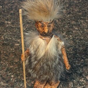 RARE Handcrafted Natural Root and Fur Figure – MUSEUM QUALITY TRIBAL !Best Offer